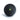 Black massage ball with a green logo on a white background